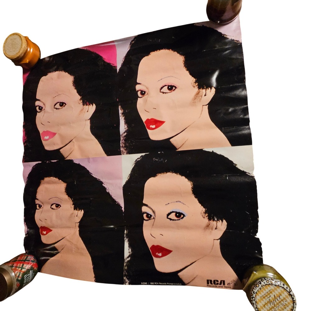 Diana Ross Silk Electric Vintage‎ 1982 Promo Album Poster 30x30 Andy Warhol RCA